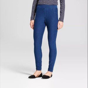 Women High long yoga Waist legging Joggings Blue L
